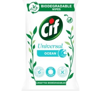 Biologiškai suyrančios Drėgnos servetėlės Cif Universal Ocean, 36 vnt.
