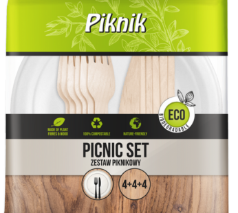 Vienkartinių indų rinkinys Piknik ECO 4 asmenims